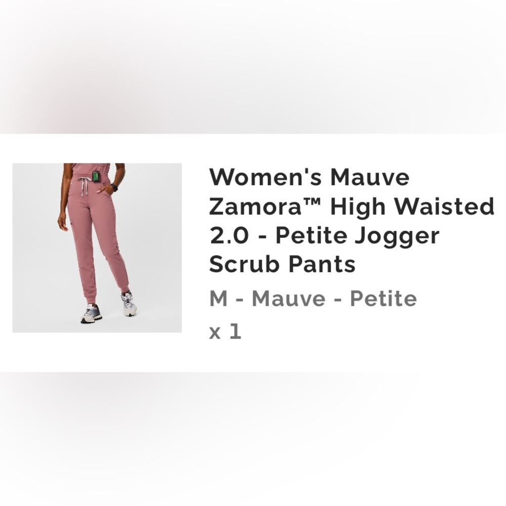 FIGS High Waisted Zamora Pant (Mauve)
